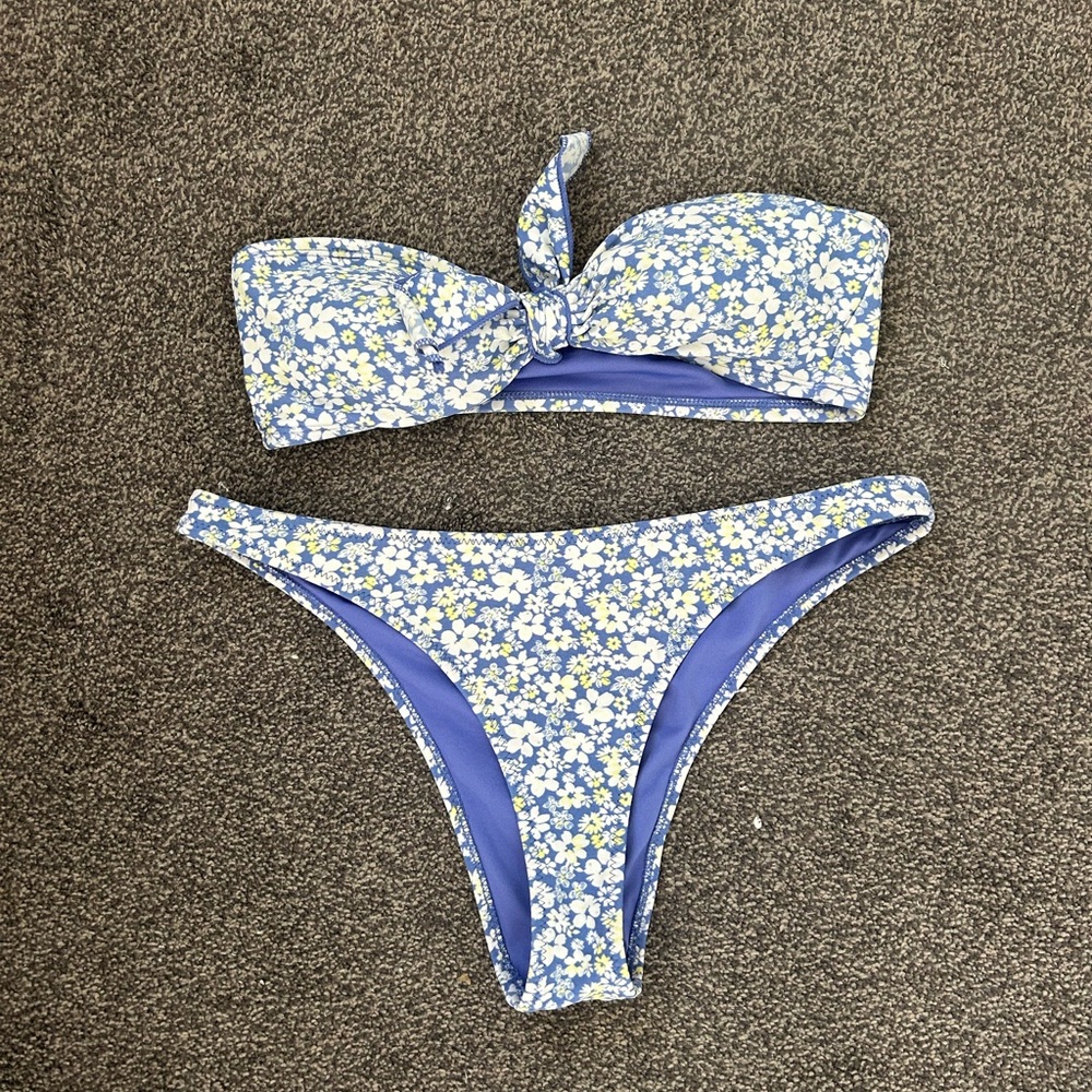 Floral Blue Bikini Set